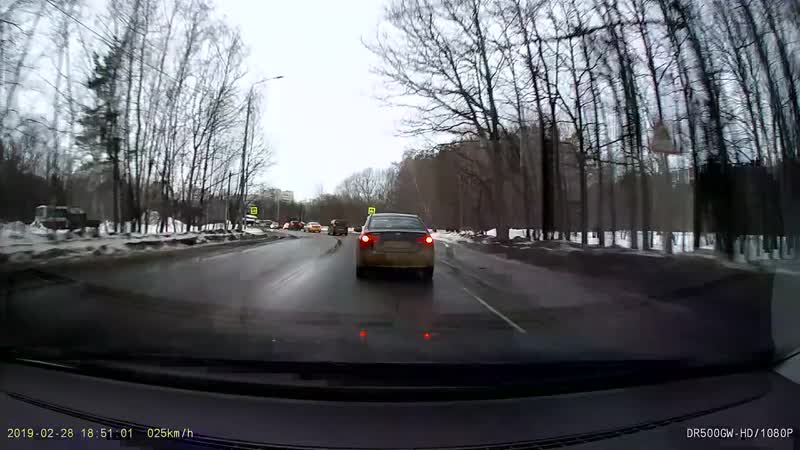Водитель не успел оттормозиться, когда машина впереди остановилась для пропуска пешехода. Бутово