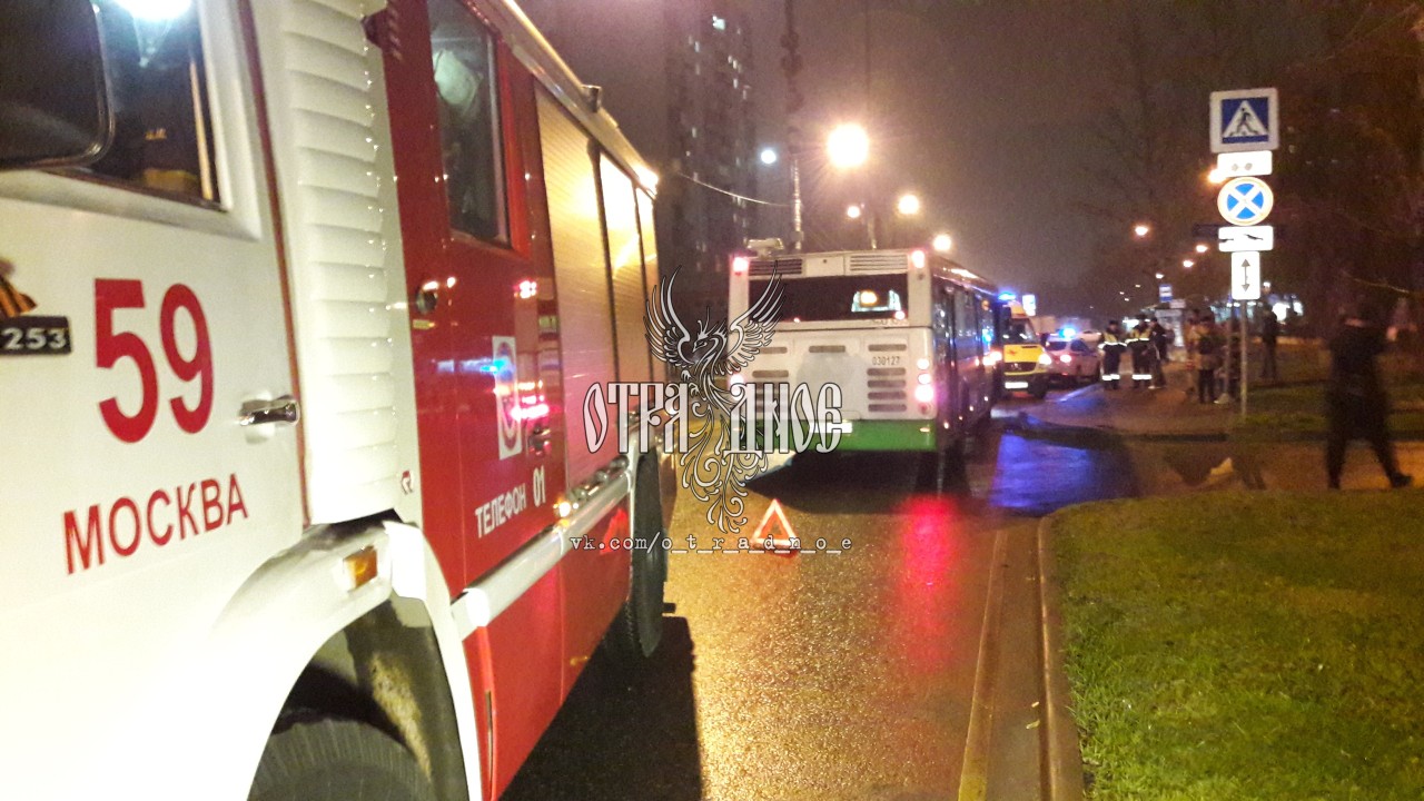 Каргопольская улица, напротив МФЦ. Рейсовый автобус сбил пешехода. Последний уехал в больницу.