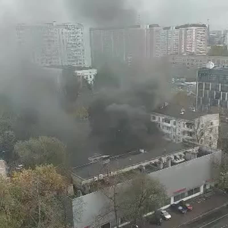 Пожар в Черёмушках на улице Гарибальди.
